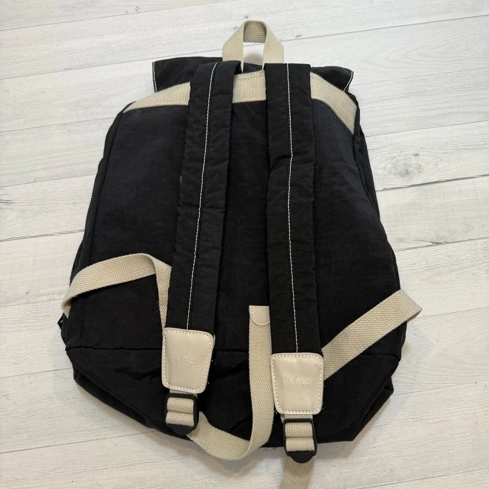 Kipling‎ black buckle drawstring nylon backpack